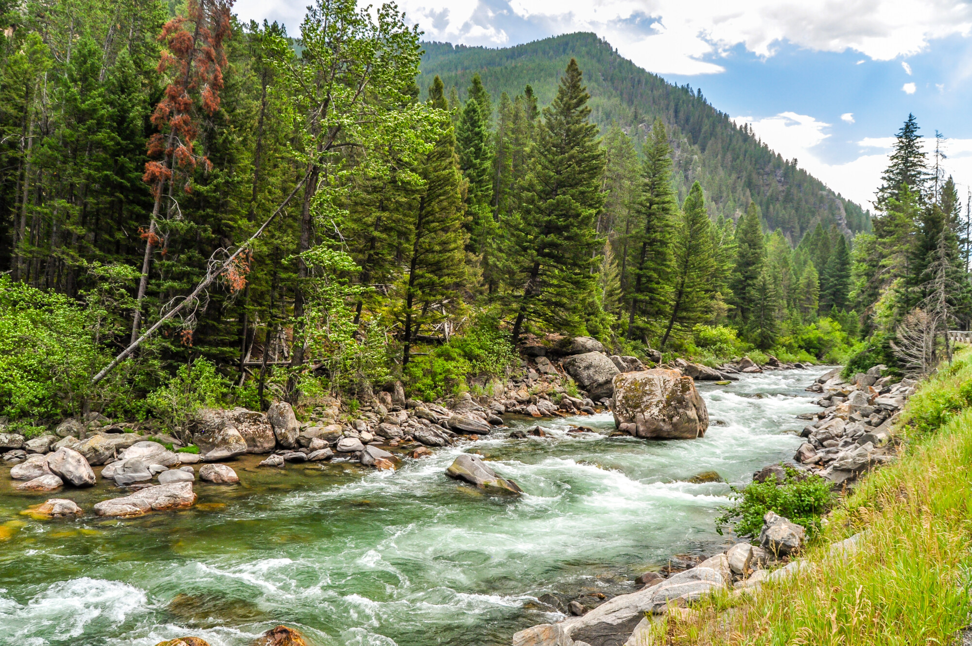 The Waters of the Gallatin River Flow Down From the Mountains of