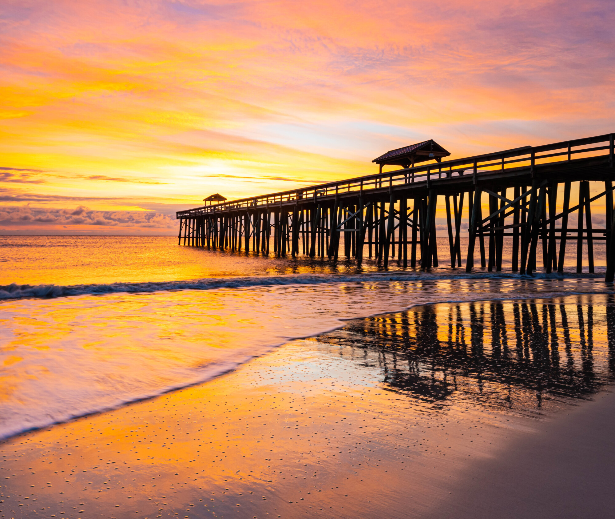 Sunrise on Wooden Pier, Amelia Island, Florida