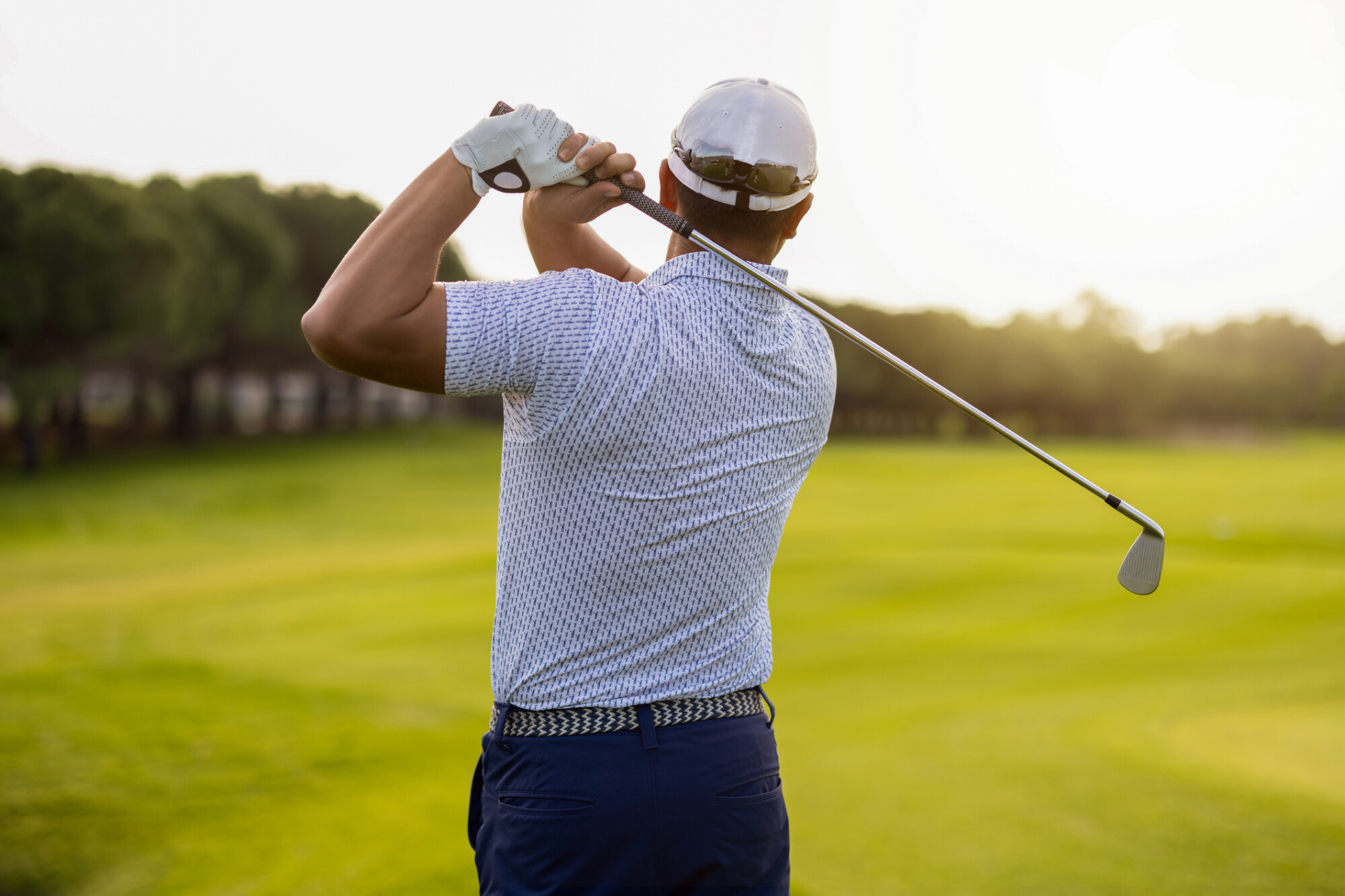 Golfer Swing Follow-Through